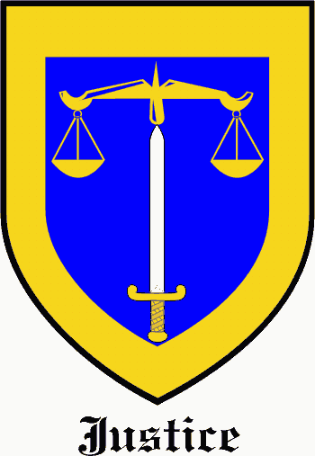 JUSTICE family crest JUSTICE family crest