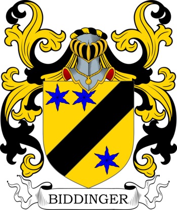 BIDDINGER family crest BIDDINGER family crest