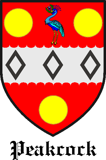 PEACOCK family crest PEACOCK family crest